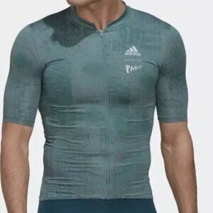 Adidas Parley Short Sleeve Cycling Jersey Men's HF9021 Hazy Emerald $170 NEW
